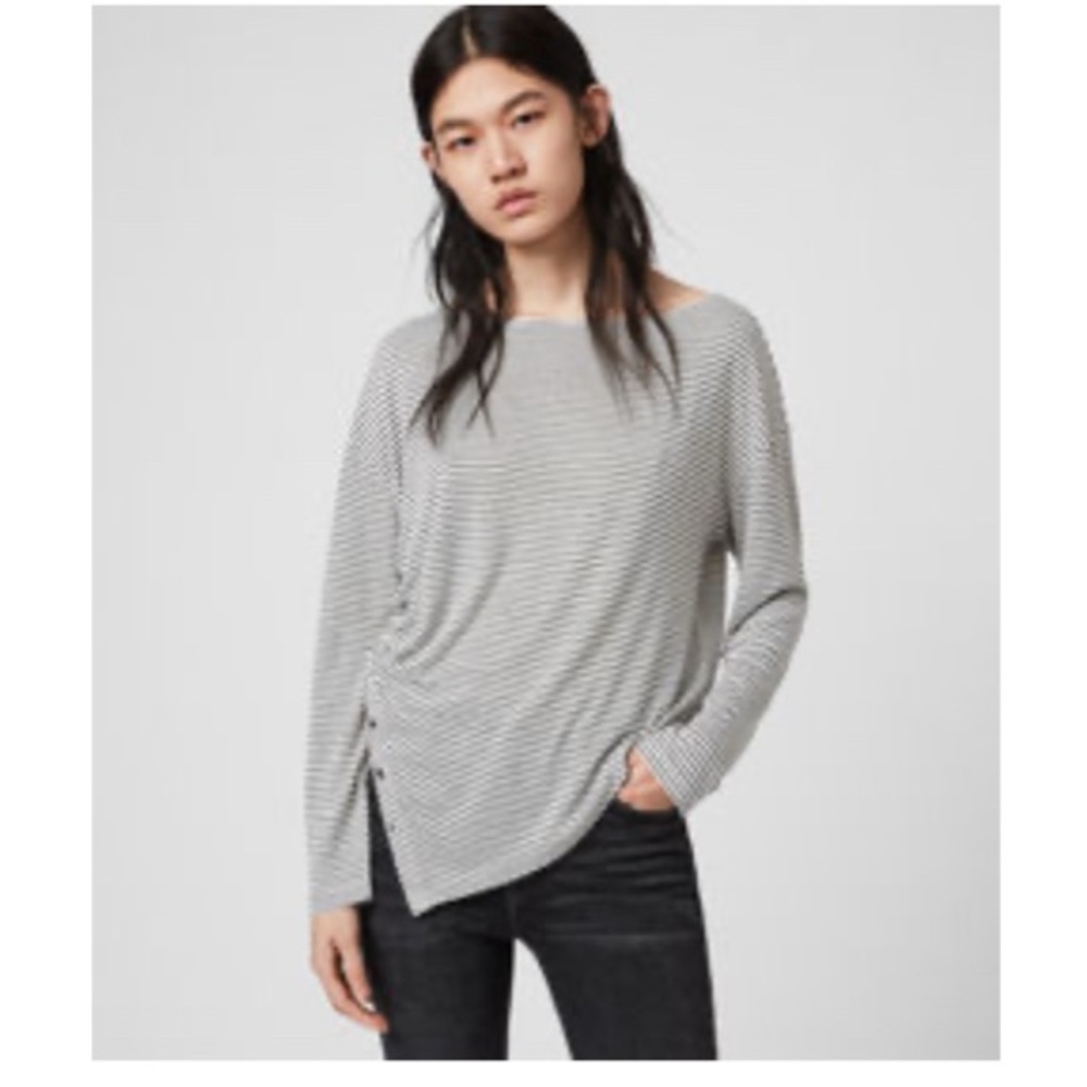 All Saints Hatti Striped Long Sleeve Women's Top